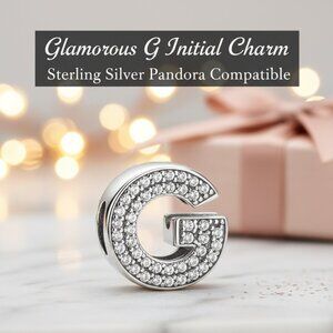 Charm for Bracelet Sterling Silver 925 letter “G”